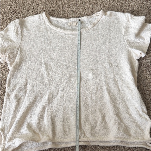Madewell Ivory Tie-Hem Short Sleeve Tee Size Small - Picture 4 of 8